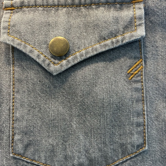 Billy Reid Shoals Denim Shirt - Size M - Grey Wash - Picture 4 of 9